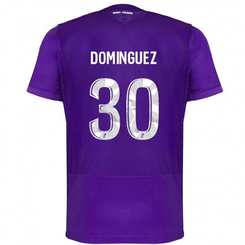 Danxen Kvinder Álex Domínguez #30 Lilla Hvid Hjemmebane Spillertrøjer 2024/25 Trøje T-Shirt