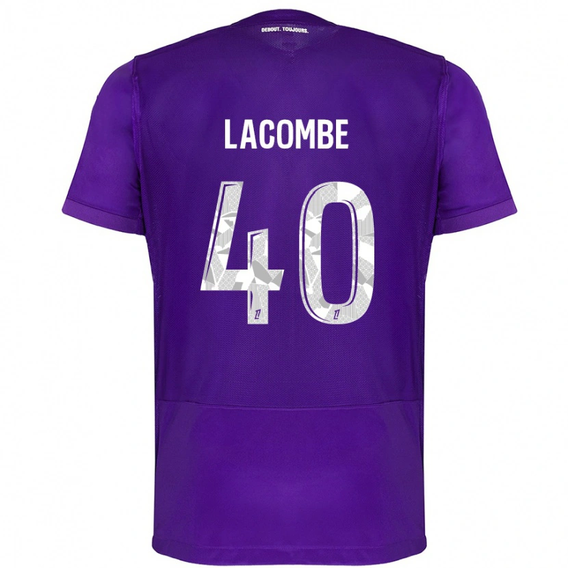 Danxen Kvinder Justin Lacombe #40 Lilla Hvid Hjemmebane Spillertrøjer 2024/25 Trøje T-Shirt