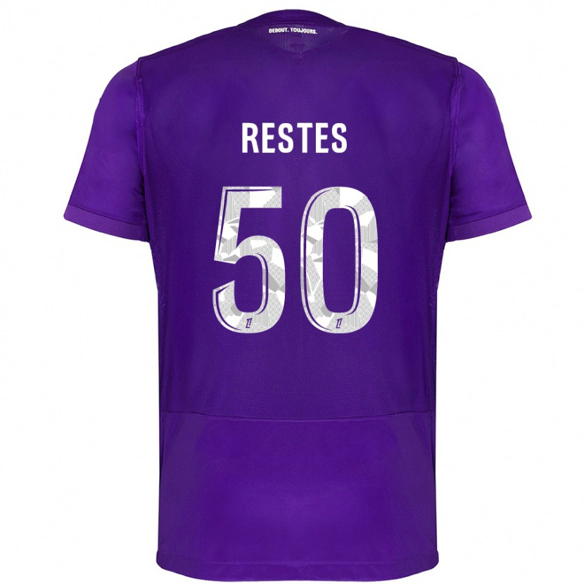 Danxen Kvinder Guillaume Restes #50 Lilla Hvid Hjemmebane Spillertrøjer 2024/25 Trøje T-Shirt