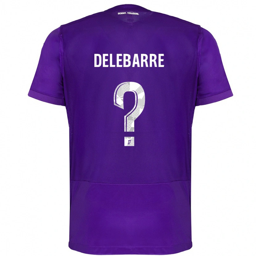 Danxen Kvinder Mathis Delebarre #0 Lilla Hvid Hjemmebane Spillertrøjer 2024/25 Trøje T-Shirt