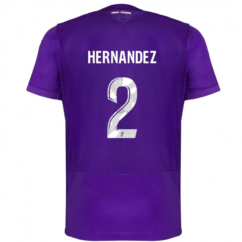 Danxen Kvinder Lucie Hernandez #2 Lilla Hvid Hjemmebane Spillertrøjer 2024/25 Trøje T-Shirt