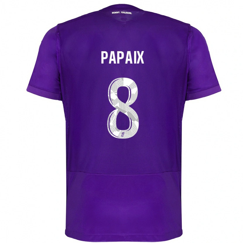 Danxen Kvinder Pauline Papaix #8 Lilla Hvid Hjemmebane Spillertrøjer 2024/25 Trøje T-Shirt