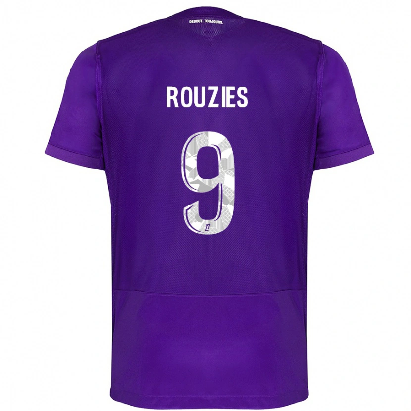 Danxen Kvinder Manon Rouzies #9 Lilla Hvid Hjemmebane Spillertrøjer 2024/25 Trøje T-Shirt