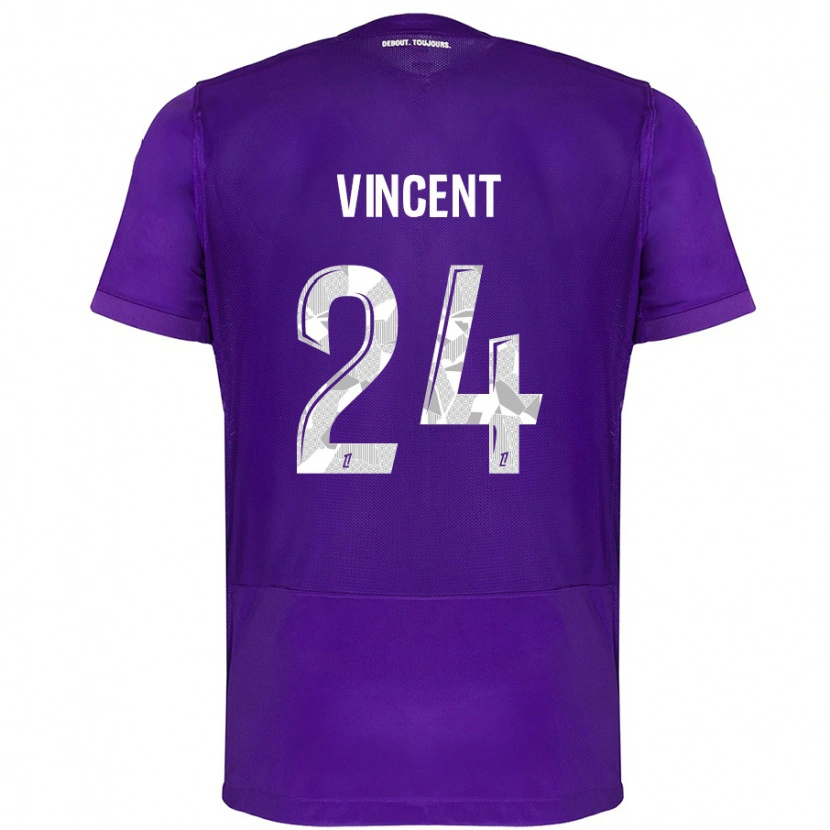 Danxen Kvinder Magalie Vincent #24 Lilla Hvid Hjemmebane Spillertrøjer 2024/25 Trøje T-Shirt
