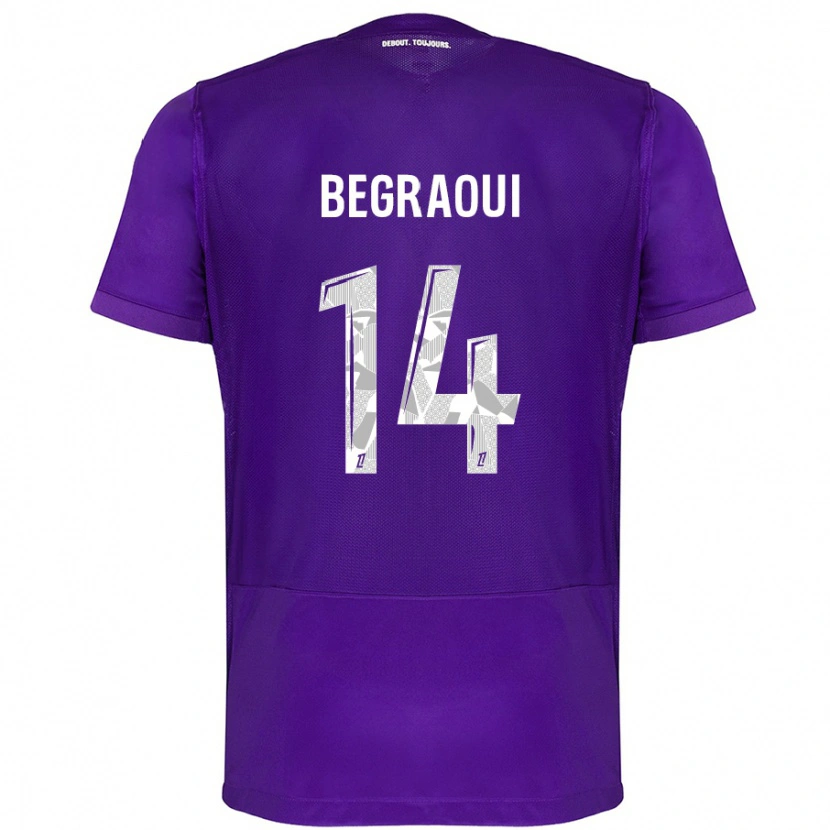 Danxen Kvinder Yanis Begraoui #14 Lilla Hvid Hjemmebane Spillertrøjer 2024/25 Trøje T-Shirt