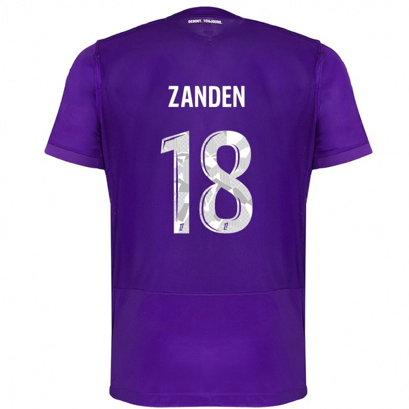 Danxen Kvinder Oliver Zandén #18 Lilla Hvid Hjemmebane Spillertrøjer 2024/25 Trøje T-Shirt