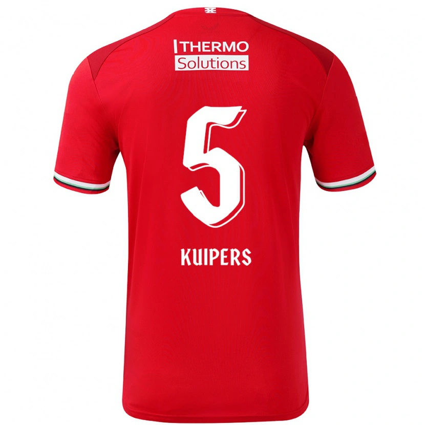 Danxen Kvinder Bas Kuipers #5 Rød Hvid Hjemmebane Spillertrøjer 2024/25 Trøje T-Shirt