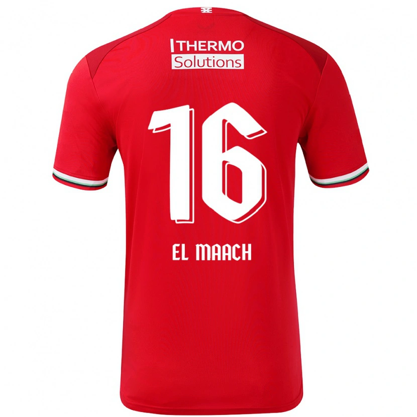 Danxen Kvinder Issam El Maach #16 Rød Hvid Hjemmebane Spillertrøjer 2024/25 Trøje T-Shirt
