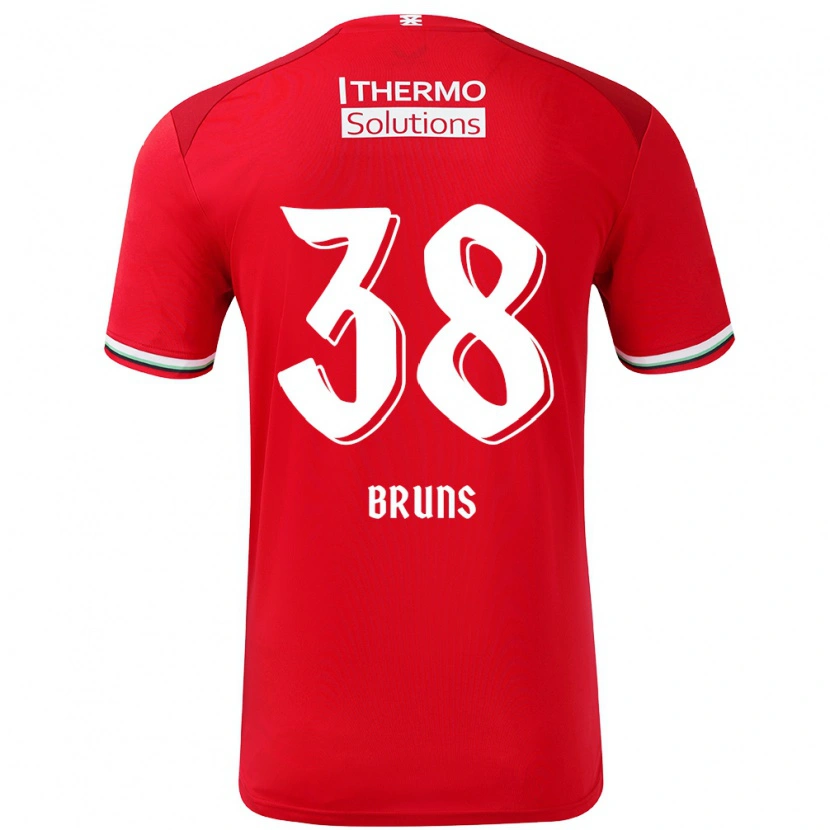 Danxen Kvinder Max Bruns #38 Rød Hvid Hjemmebane Spillertrøjer 2024/25 Trøje T-Shirt