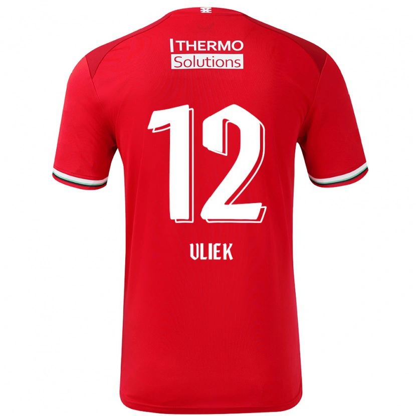 Danxen Kvinder Leonie Vliek #12 Rød Hvid Hjemmebane Spillertrøjer 2024/25 Trøje T-Shirt