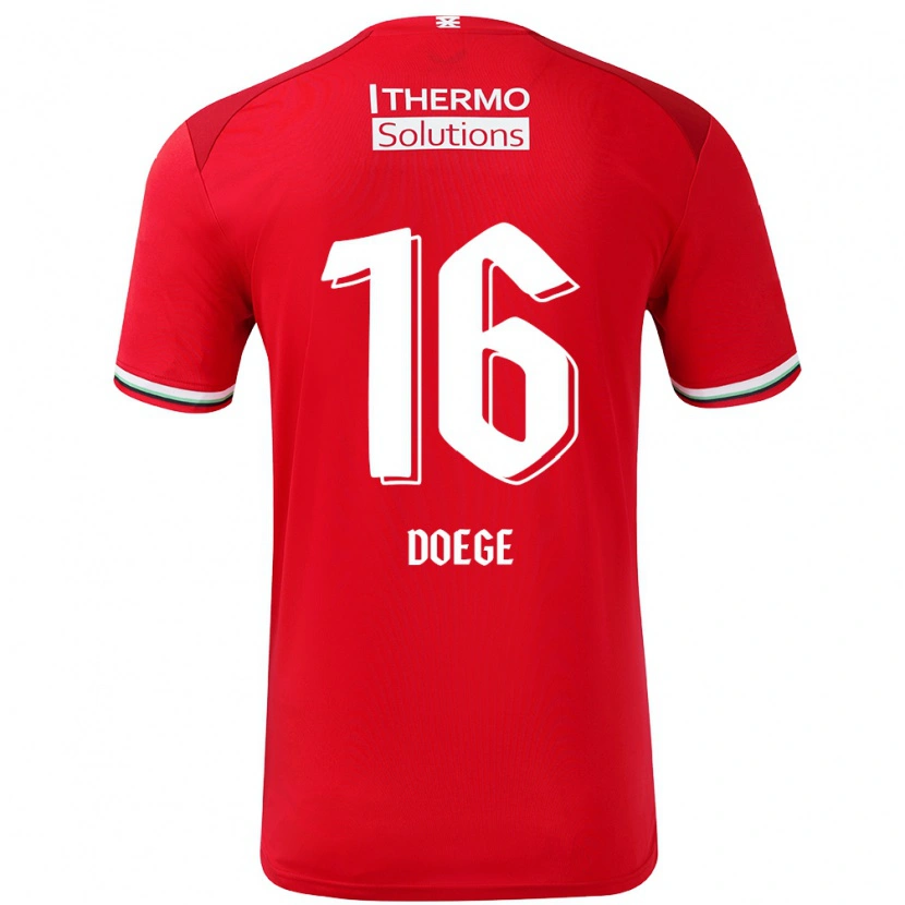 Danxen Kvinder Leonie Doege #16 Rød Hvid Hjemmebane Spillertrøjer 2024/25 Trøje T-Shirt
