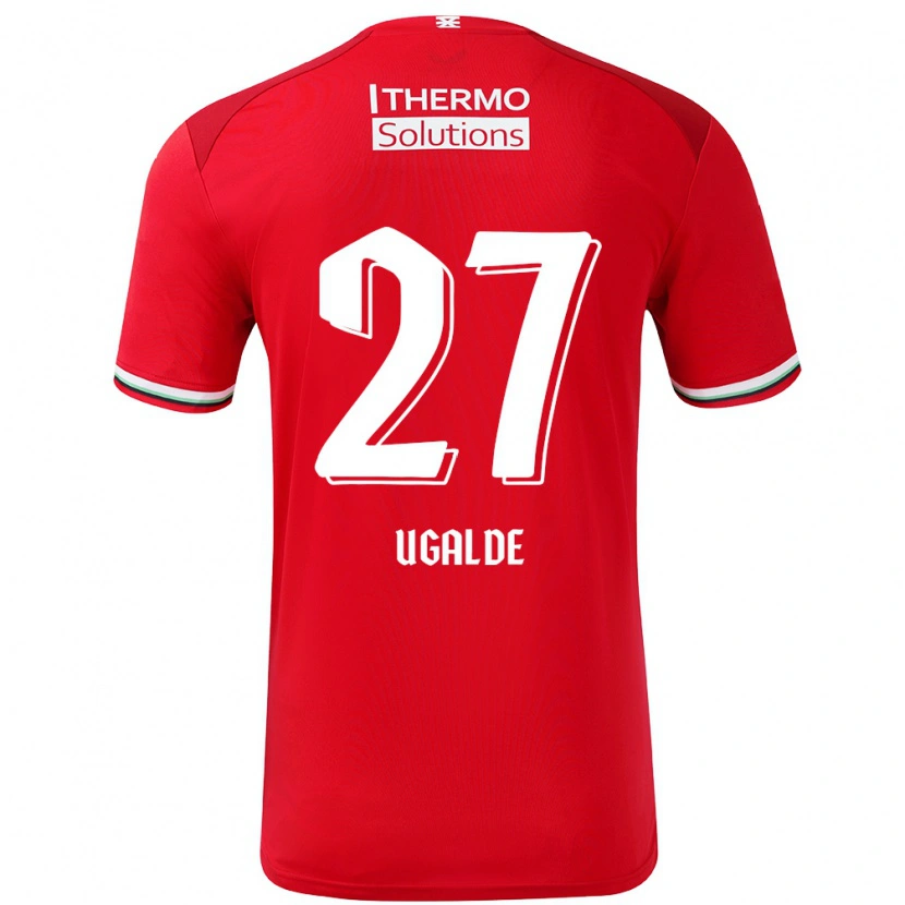 Danxen Kvinder Manfred Ugalde #27 Rød Hvid Hjemmebane Spillertrøjer 2024/25 Trøje T-Shirt
