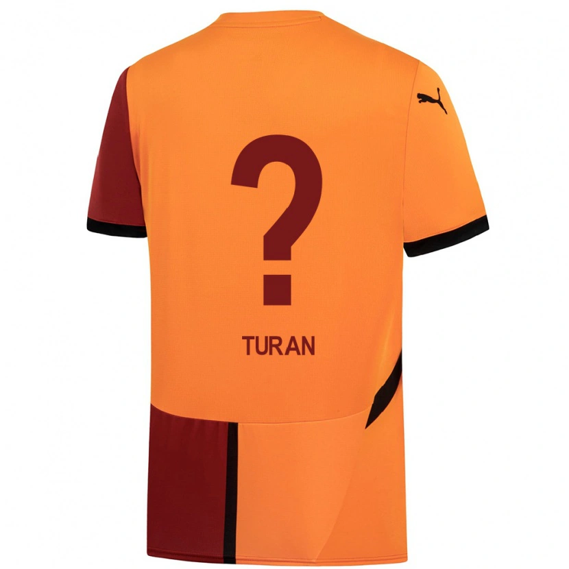 Danxen Kvinder Hasan Turan #0 Gul Rød Hjemmebane Spillertrøjer 2024/25 Trøje T-Shirt