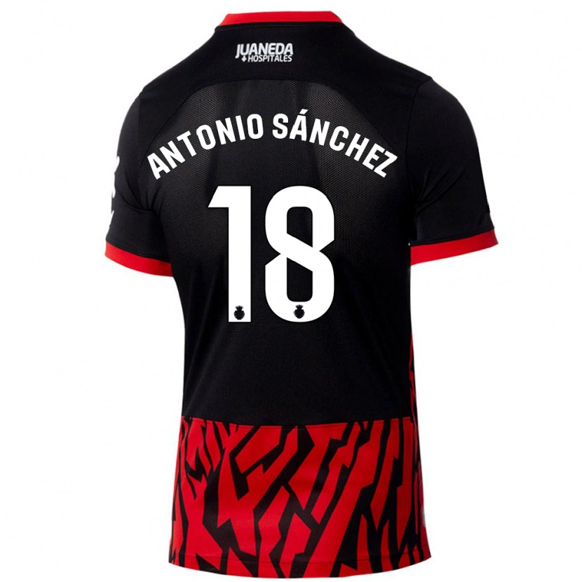 Danxen Kvinder Antonio Sánchez #18 Sort Rød Hjemmebane Spillertrøjer 2024/25 Trøje T-Shirt