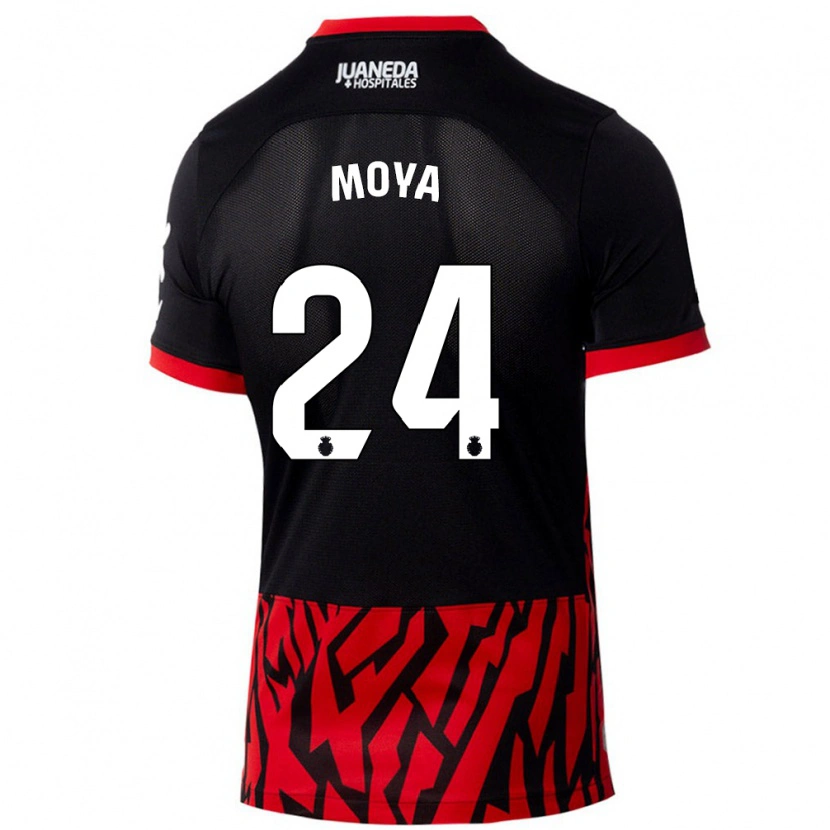 Danxen Kvinder Pablo Moyá #24 Sort Rød Hjemmebane Spillertrøjer 2024/25 Trøje T-Shirt