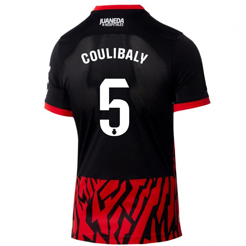 Danxen Kvinder Habib Anas Coulibaly #5 Sort Rød Hjemmebane Spillertrøjer 2024/25 Trøje T-Shirt