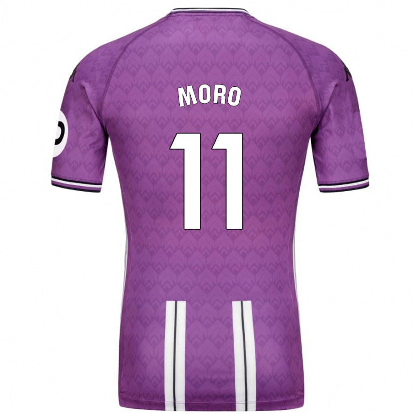 Danxen Kvinder Raúl Moro #11 Lilla Hvid Hjemmebane Spillertrøjer 2024/25 Trøje T-Shirt