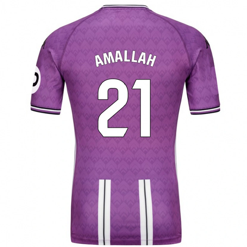 Danxen Kvinder Selim Amallah #21 Lilla Hvid Hjemmebane Spillertrøjer 2024/25 Trøje T-Shirt