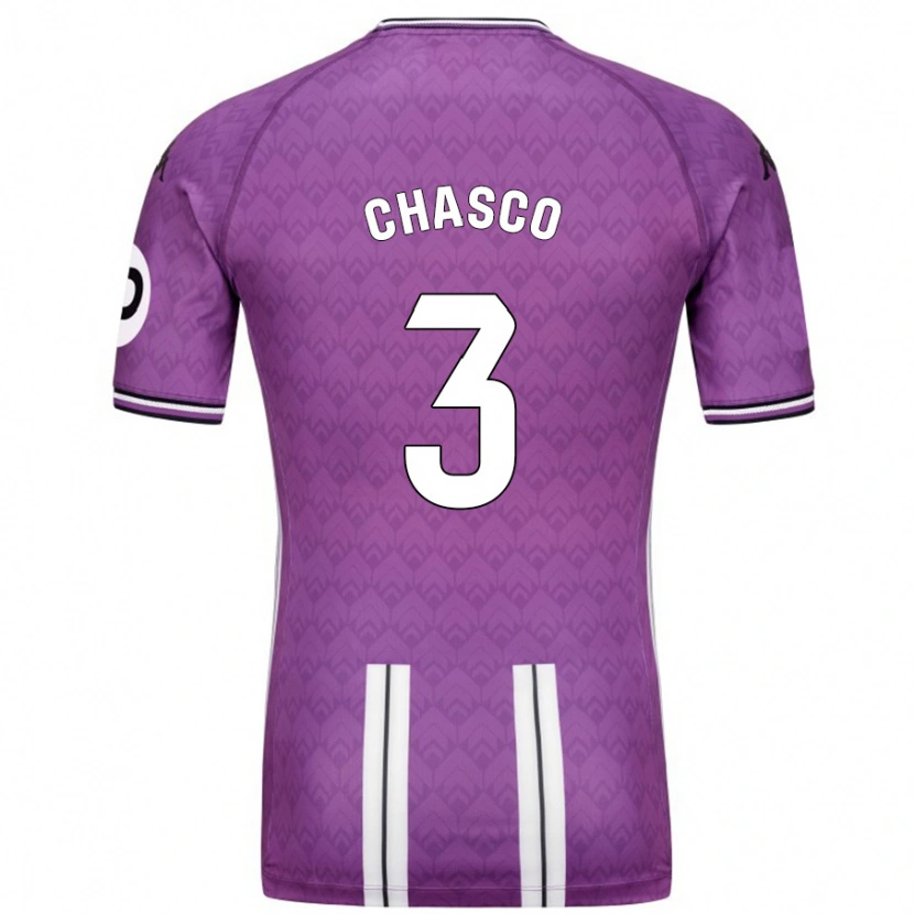 Danxen Kvinder Raúl Chasco #3 Lilla Hvid Hjemmebane Spillertrøjer 2024/25 Trøje T-Shirt