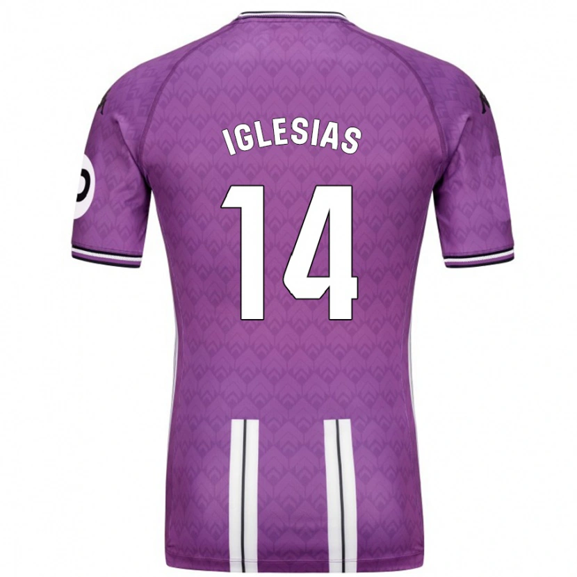 Danxen Kvinder Koke Iglesias #14 Lilla Hvid Hjemmebane Spillertrøjer 2024/25 Trøje T-Shirt