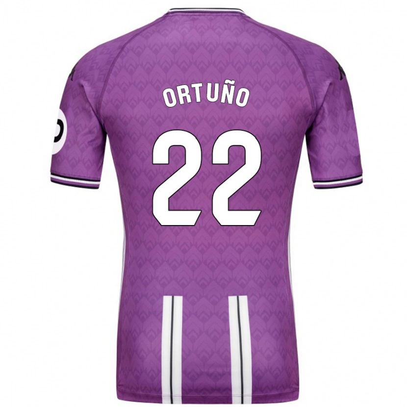 Danxen Kvinder Fran Ortuño #22 Lilla Hvid Hjemmebane Spillertrøjer 2024/25 Trøje T-Shirt