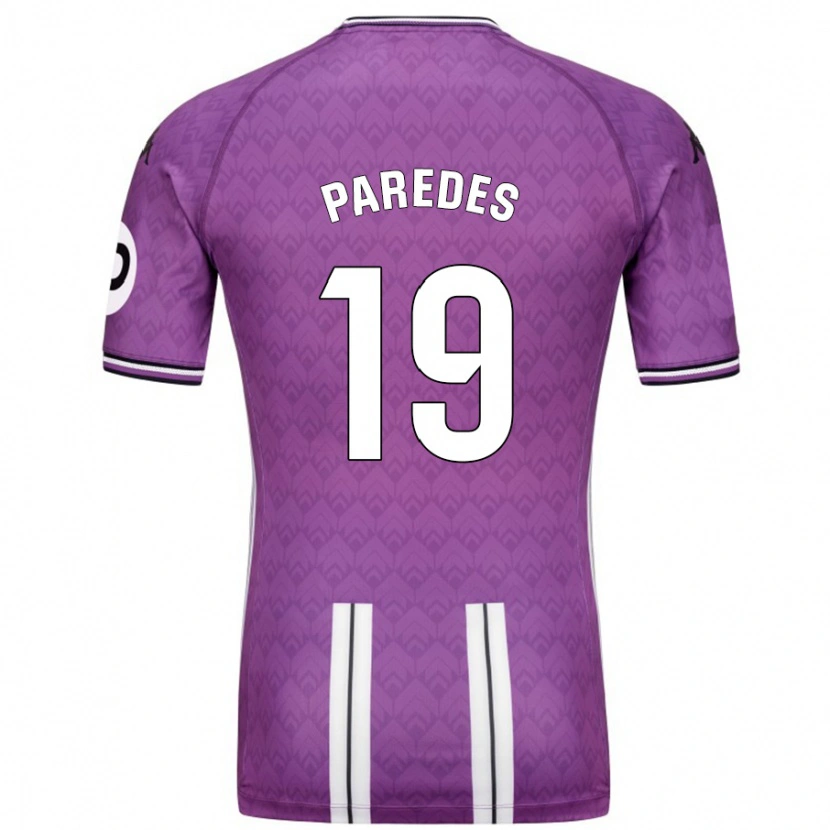 Danxen Kvinder Yago Paredes #19 Lilla Hvid Hjemmebane Spillertrøjer 2024/25 Trøje T-Shirt