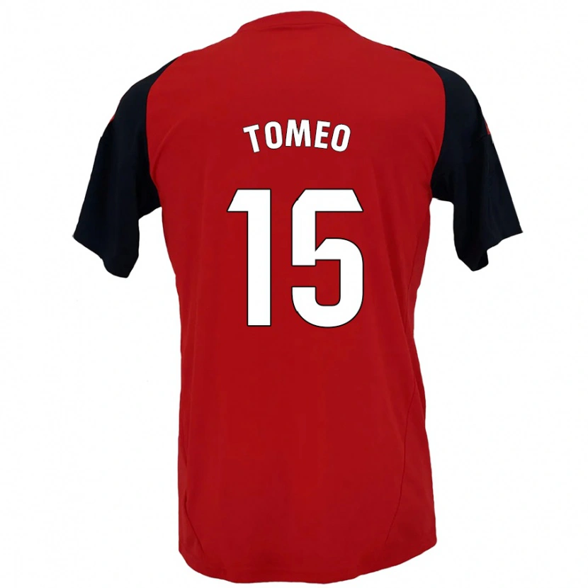 Danxen Kvinder Pablo Tomeo #15 Rød Sort Hjemmebane Spillertrøjer 2024/25 Trøje T-Shirt