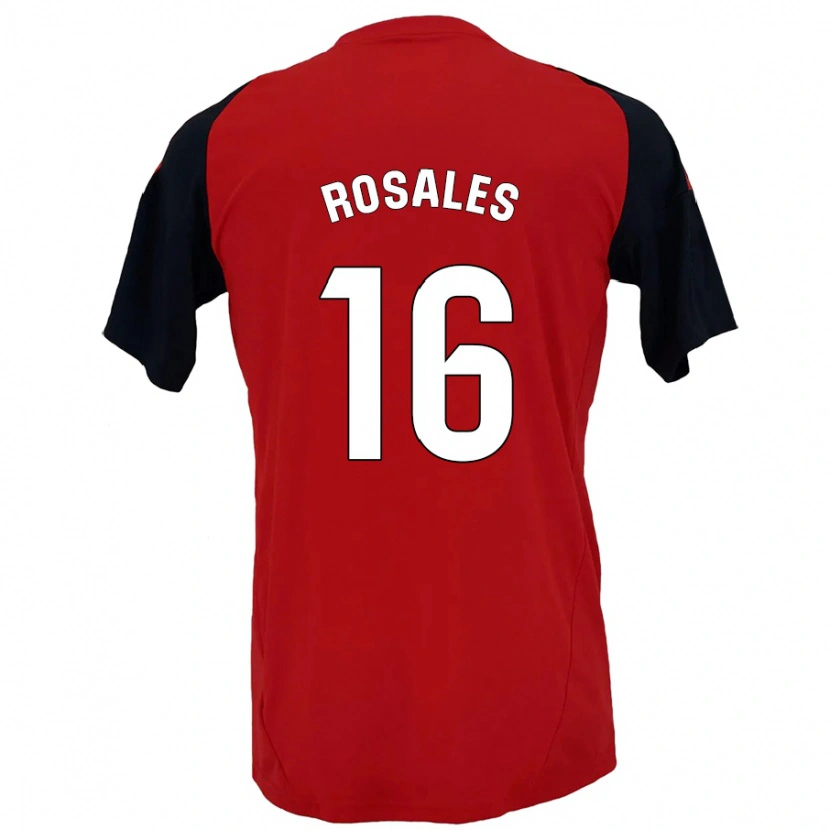 Danxen Kvinder Diego Rosales #16 Rød Sort Hjemmebane Spillertrøjer 2024/25 Trøje T-Shirt