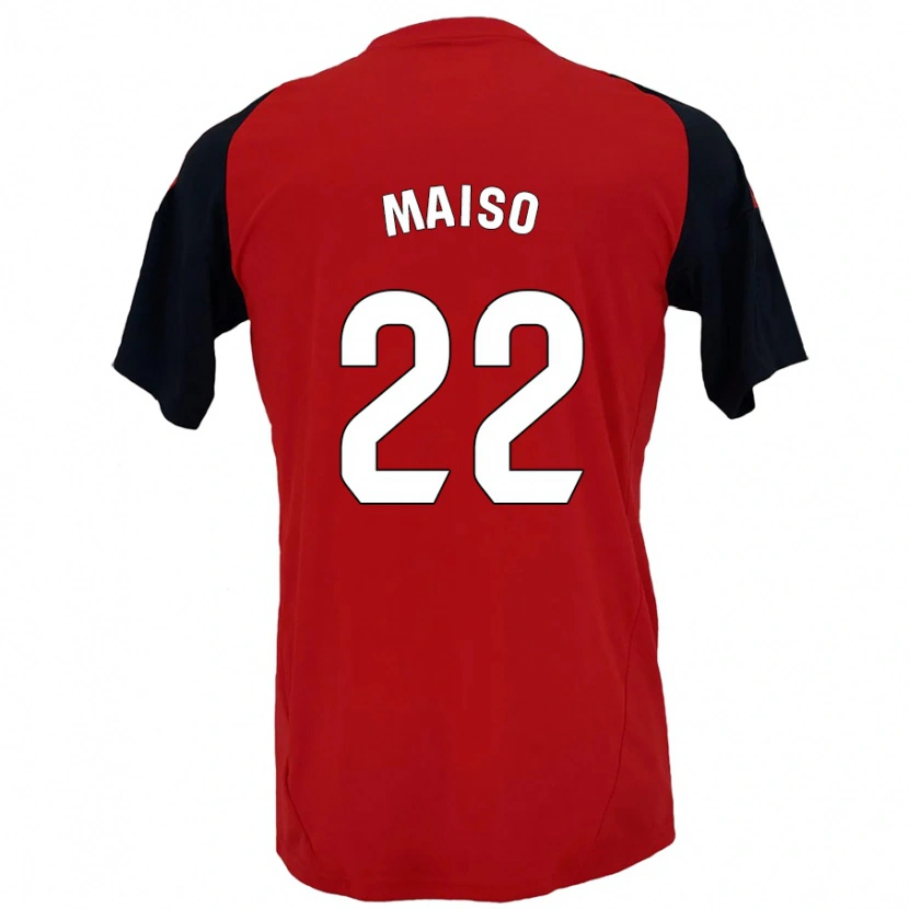 Danxen Kvinder Álvaro Maiso #22 Rød Sort Hjemmebane Spillertrøjer 2024/25 Trøje T-Shirt
