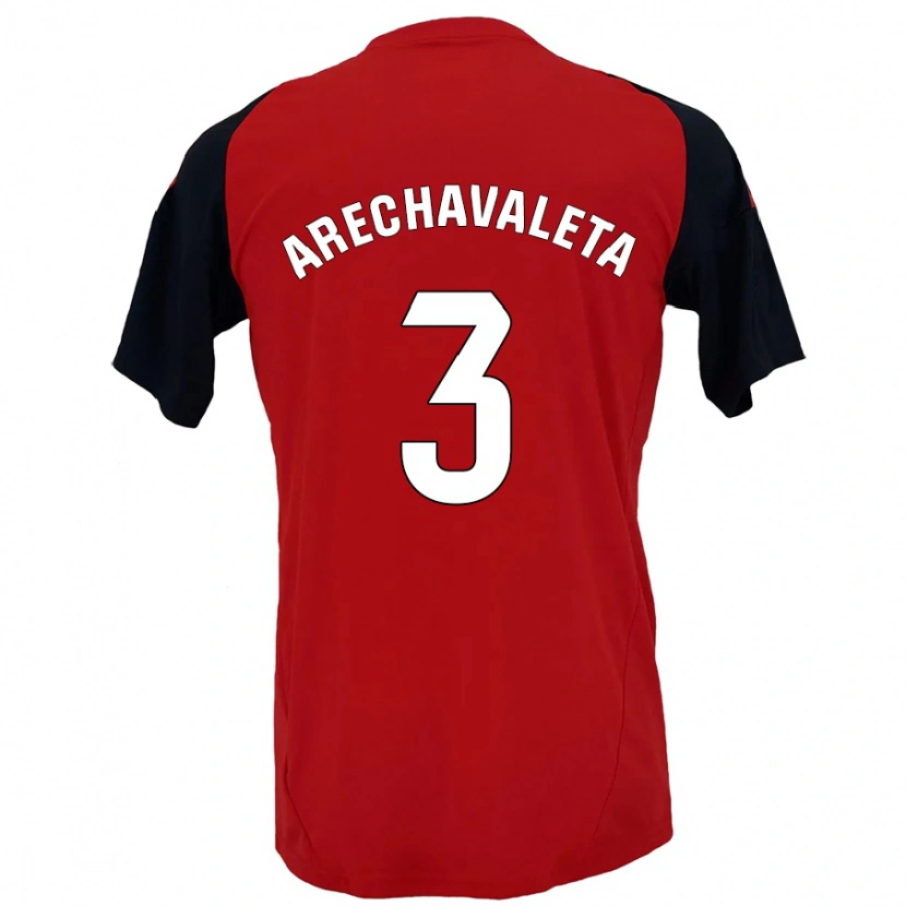 Danxen Kvinder Jorge Arechavaleta #3 Rød Sort Hjemmebane Spillertrøjer 2024/25 Trøje T-Shirt
