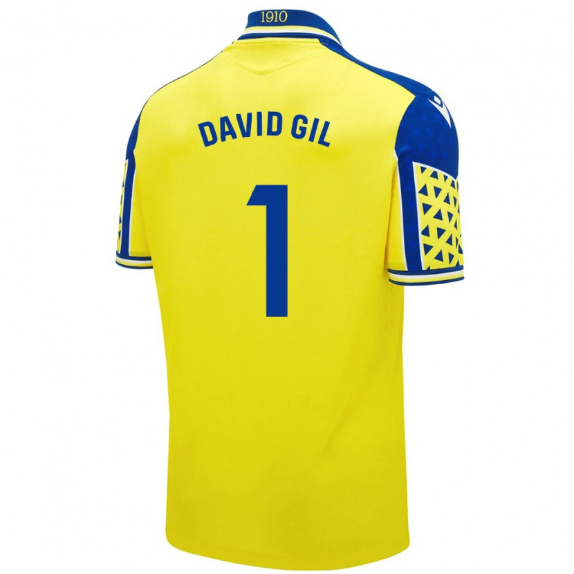 Danxen Kvinder David Gil #1 Gul Blå Hjemmebane Spillertrøjer 2024/25 Trøje T-Shirt