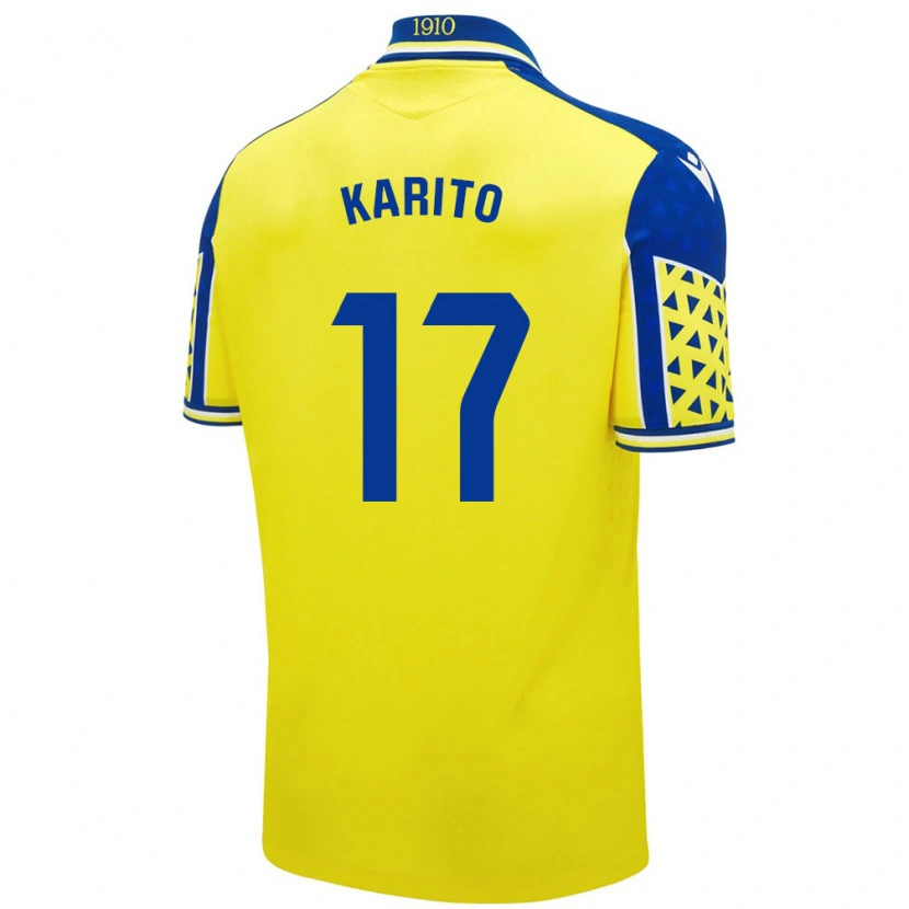 Danxen Kvinder Carolina De Los Santos Mellado #17 Gul Blå Hjemmebane Spillertrøjer 2024/25 Trøje T-Shirt