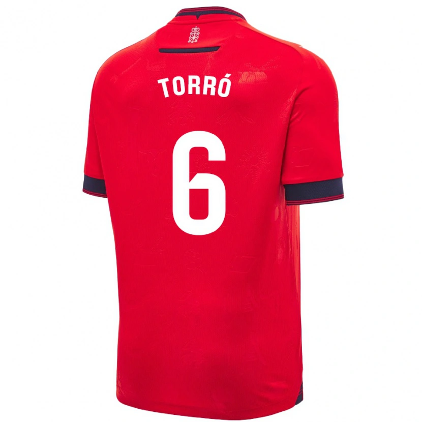Danxen Kvinder Lucas Torró #6 Rød Hvid Hjemmebane Spillertrøjer 2024/25 Trøje T-Shirt