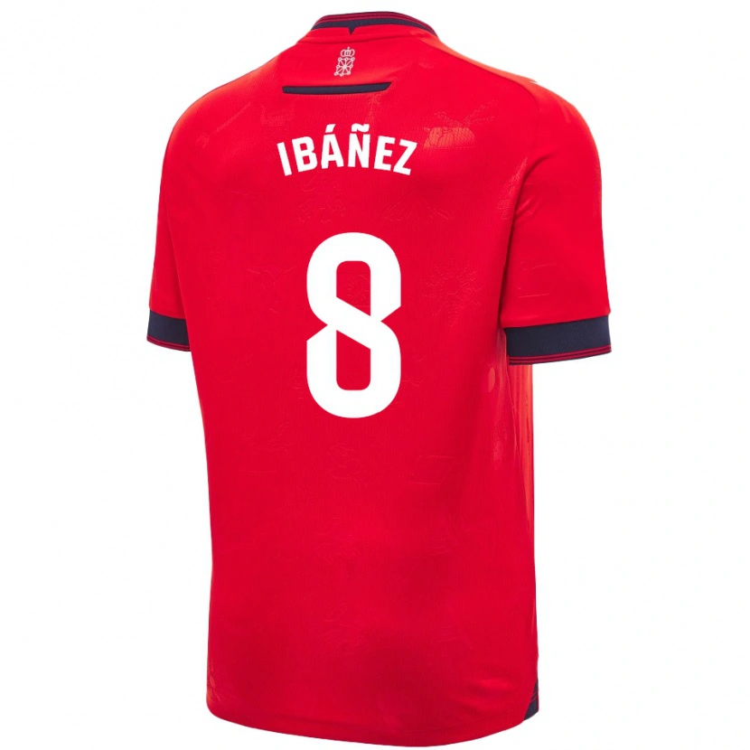 Danxen Kvinder Pablo Ibáñez #8 Rød Hvid Hjemmebane Spillertrøjer 2024/25 Trøje T-Shirt