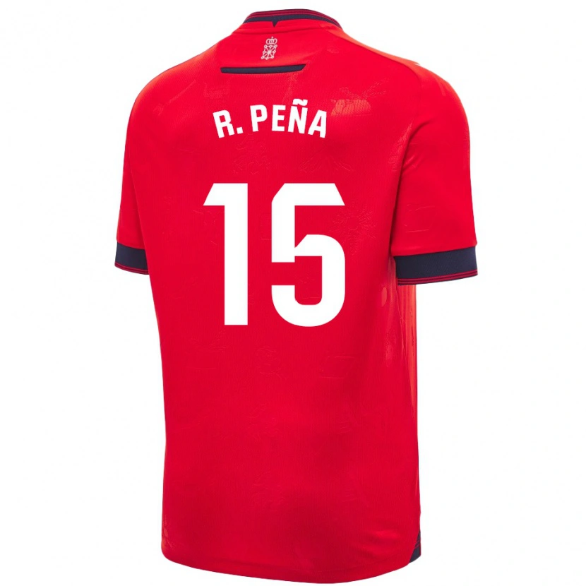 Danxen Kvinder Rubén Peña #15 Rød Hvid Hjemmebane Spillertrøjer 2024/25 Trøje T-Shirt