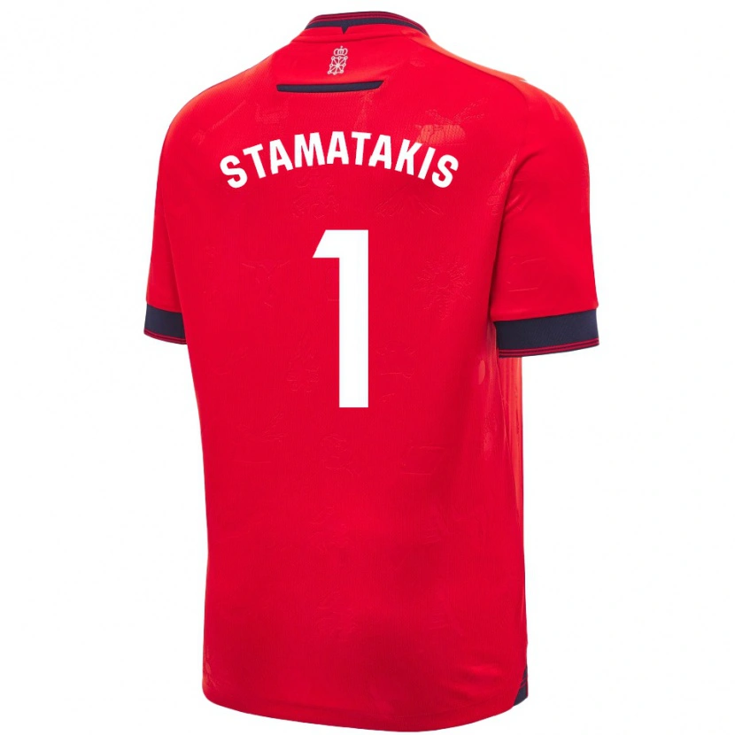 Danxen Kvinder Dimitrios Stamatakis #1 Rød Hvid Hjemmebane Spillertrøjer 2024/25 Trøje T-Shirt
