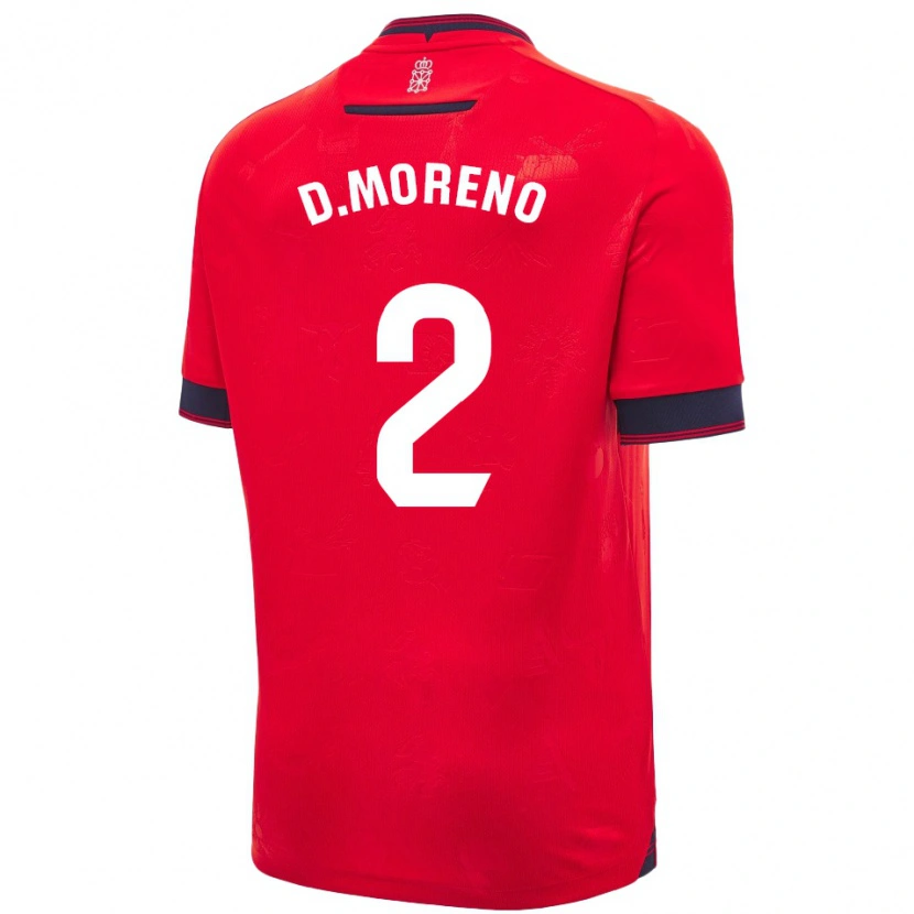 Danxen Kvinder Diego Moreno #2 Rød Hvid Hjemmebane Spillertrøjer 2024/25 Trøje T-Shirt