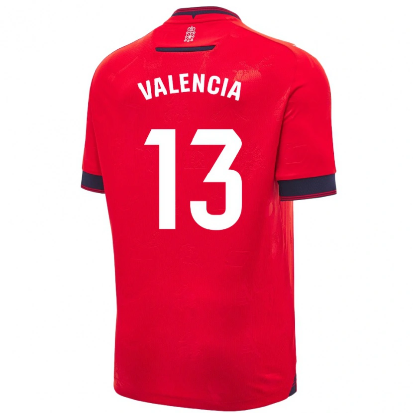 Danxen Kvinder Pablo Valencia #13 Rød Hvid Hjemmebane Spillertrøjer 2024/25 Trøje T-Shirt