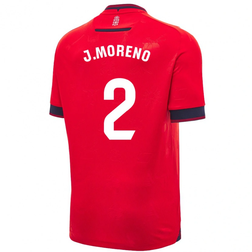Danxen Kvinder Jorge Moreno #2 Rød Hvid Hjemmebane Spillertrøjer 2024/25 Trøje T-Shirt