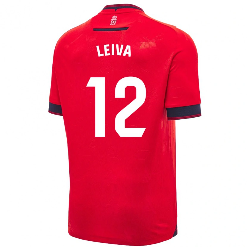 Danxen Kvinder Álvaro Leiva #12 Rød Hvid Hjemmebane Spillertrøjer 2024/25 Trøje T-Shirt