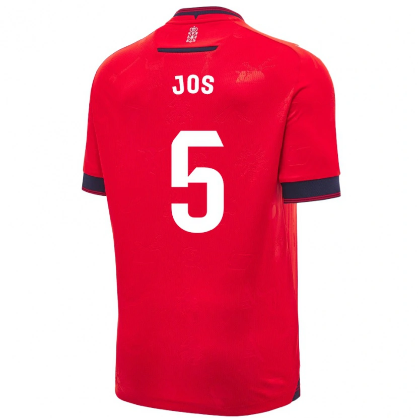 Danxen Kvinder Josune Urdaniz Maurin #5 Rød Hvid Hjemmebane Spillertrøjer 2024/25 Trøje T-Shirt