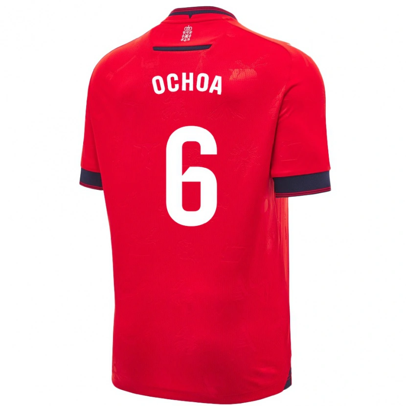 Danxen Kvinder Celia Ochoa Ibañez #6 Rød Hvid Hjemmebane Spillertrøjer 2024/25 Trøje T-Shirt