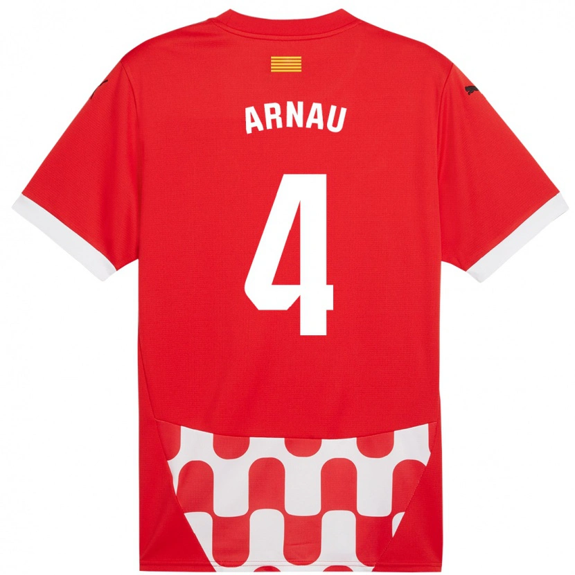 Danxen Kvinder Arnau Martínez #4 Rød Hvid Hjemmebane Spillertrøjer 2024/25 Trøje T-Shirt