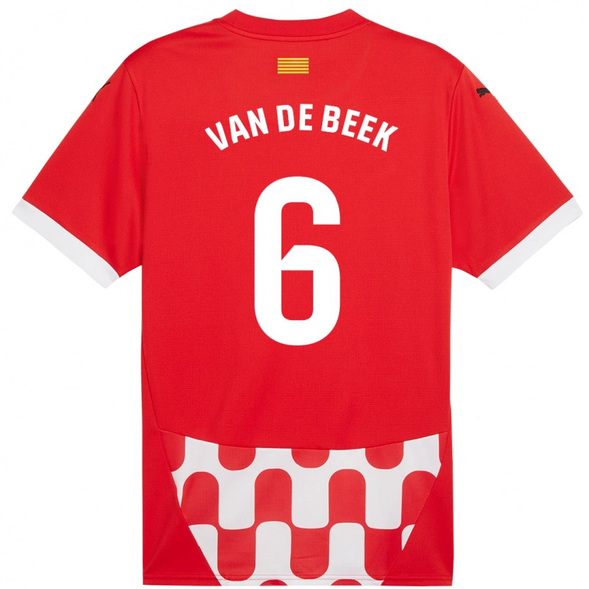 Danxen Kvinder Donny Van De Beek #6 Rød Hvid Hjemmebane Spillertrøjer 2024/25 Trøje T-Shirt