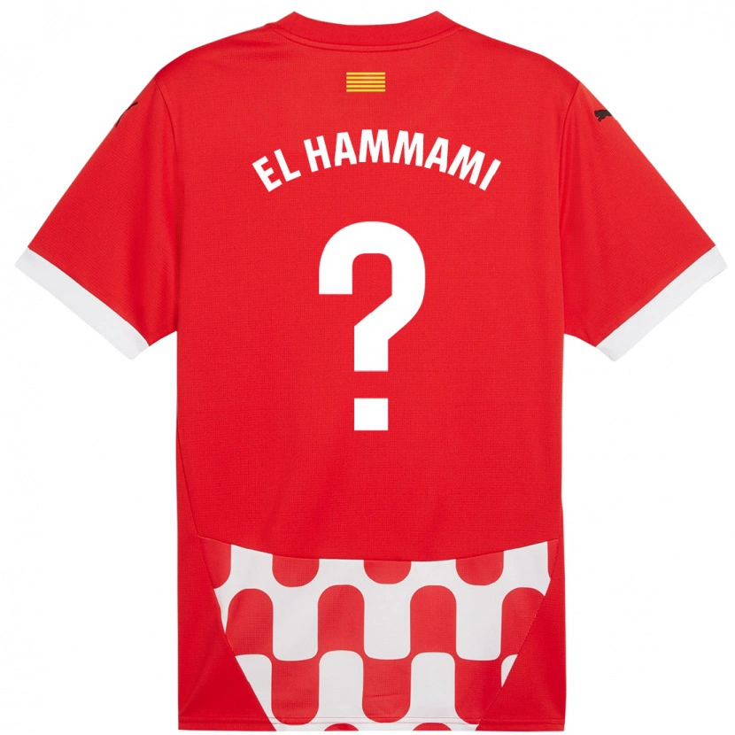 Danxen Kvinder Ayoub El Hammami #0 Rød Hvid Hjemmebane Spillertrøjer 2024/25 Trøje T-Shirt