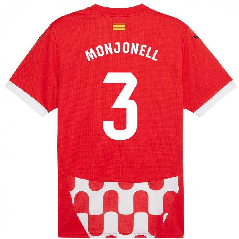 Danxen Kvinder Eric Monjonell #3 Rød Hvid Hjemmebane Spillertrøjer 2024/25 Trøje T-Shirt