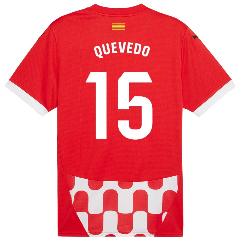 Danxen Kvinder Erik Quevedo #15 Rød Hvid Hjemmebane Spillertrøjer 2024/25 Trøje T-Shirt