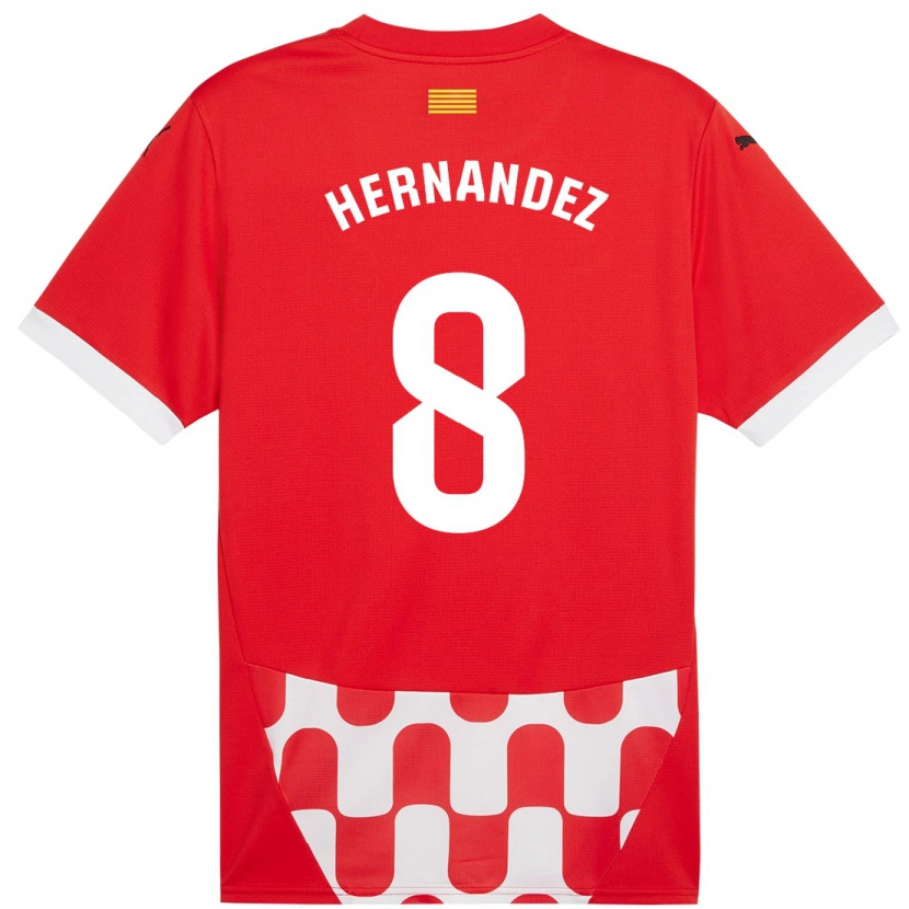 Danxen Kvinder Sofia Hernández #8 Rød Hvid Hjemmebane Spillertrøjer 2024/25 Trøje T-Shirt