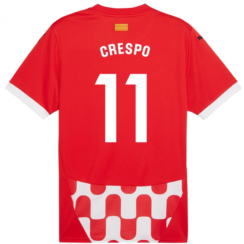 Danxen Kvinder Lydia Crespo #11 Rød Hvid Hjemmebane Spillertrøjer 2024/25 Trøje T-Shirt