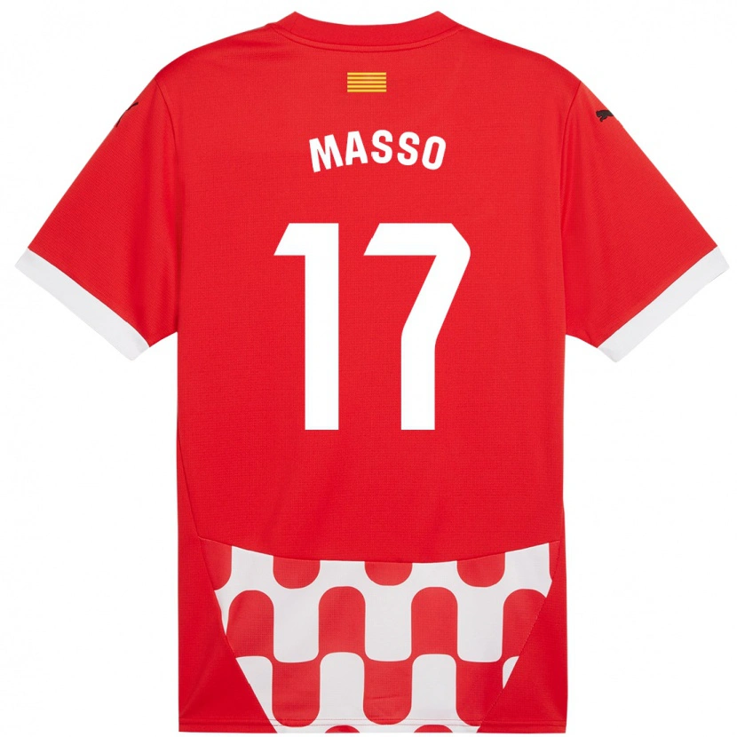 Danxen Kvinder Ainoa Massó #17 Rød Hvid Hjemmebane Spillertrøjer 2024/25 Trøje T-Shirt